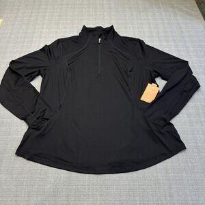 Tek Gear Pullover Mens 2XL Black DryTek‎ Workout Quarter Zip Athletic Training